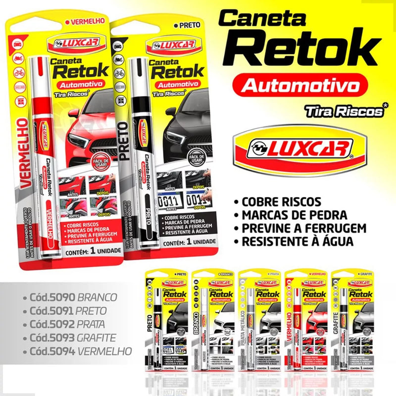Caneta Tira Riscos Pintura Automotiva Carro Moto Reparadora