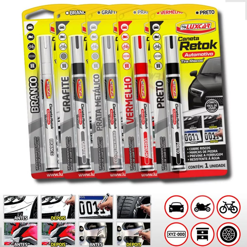 Caneta Tira Riscos Pintura Automotiva Carro Moto Reparadora